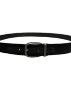 Black Cotton Metal Buckle Classic Men Belt