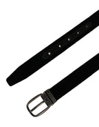 Black Cotton Metal Buckle Classic Men Belt