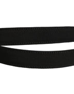 Black Classic Leather Silver Tone Buckle Belt