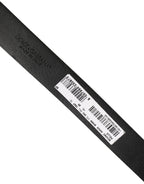 Black Classic Leather Silver Tone Buckle Belt