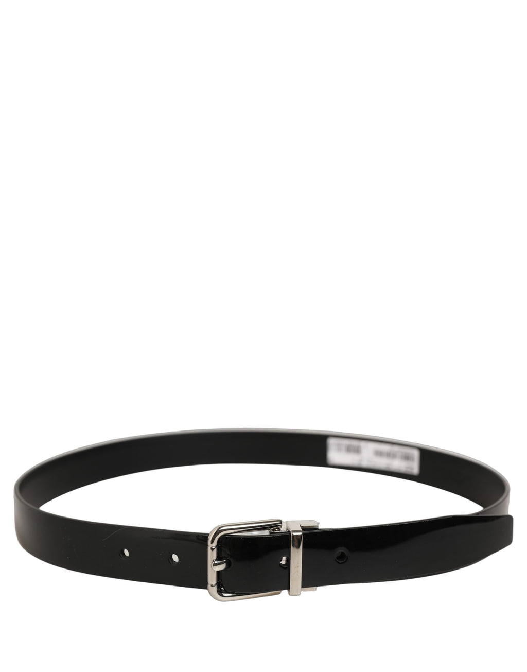 Black Classic Leather Silver Tone Buckle Belt