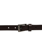 Brown Leather Double Wrap Metal Buckle Belt