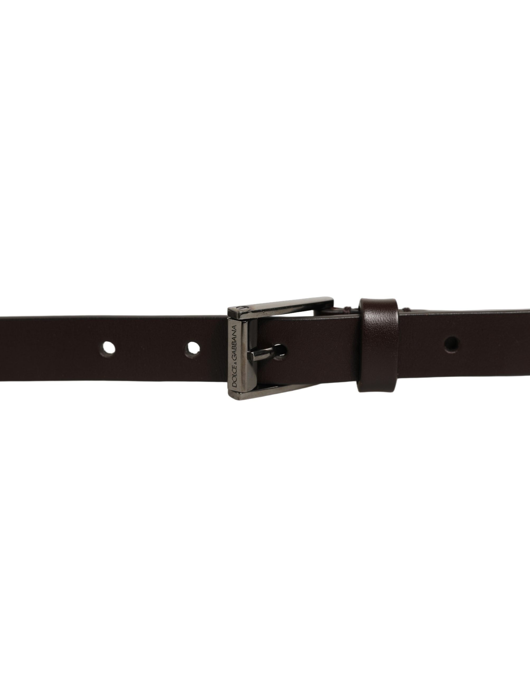 Brown Leather Double Wrap Metal Buckle Belt