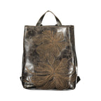 Brown Polyurethane Women Backpack