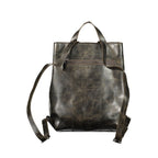 Brown Polyurethane Women Backpack