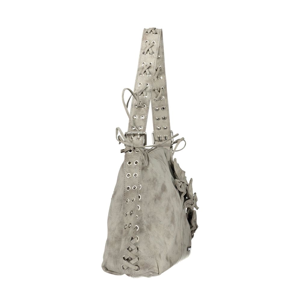 Gray Polyurethane Women's Bag