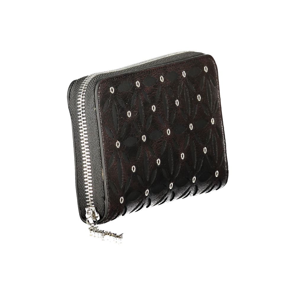 Black Polyurethane Women's Wallet