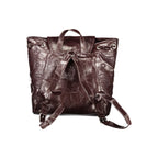 Brown Polyurethane Women's Backpack