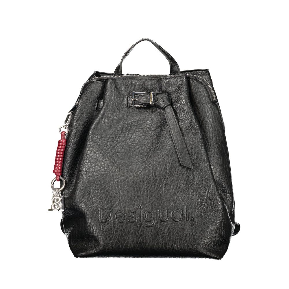Black Polyurethane Women's Backpack