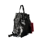 Black Polyurethane Women's Backpack for Sophisticated Style