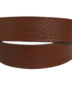 Brown Leather Bee Accent Metal Buckle Belt