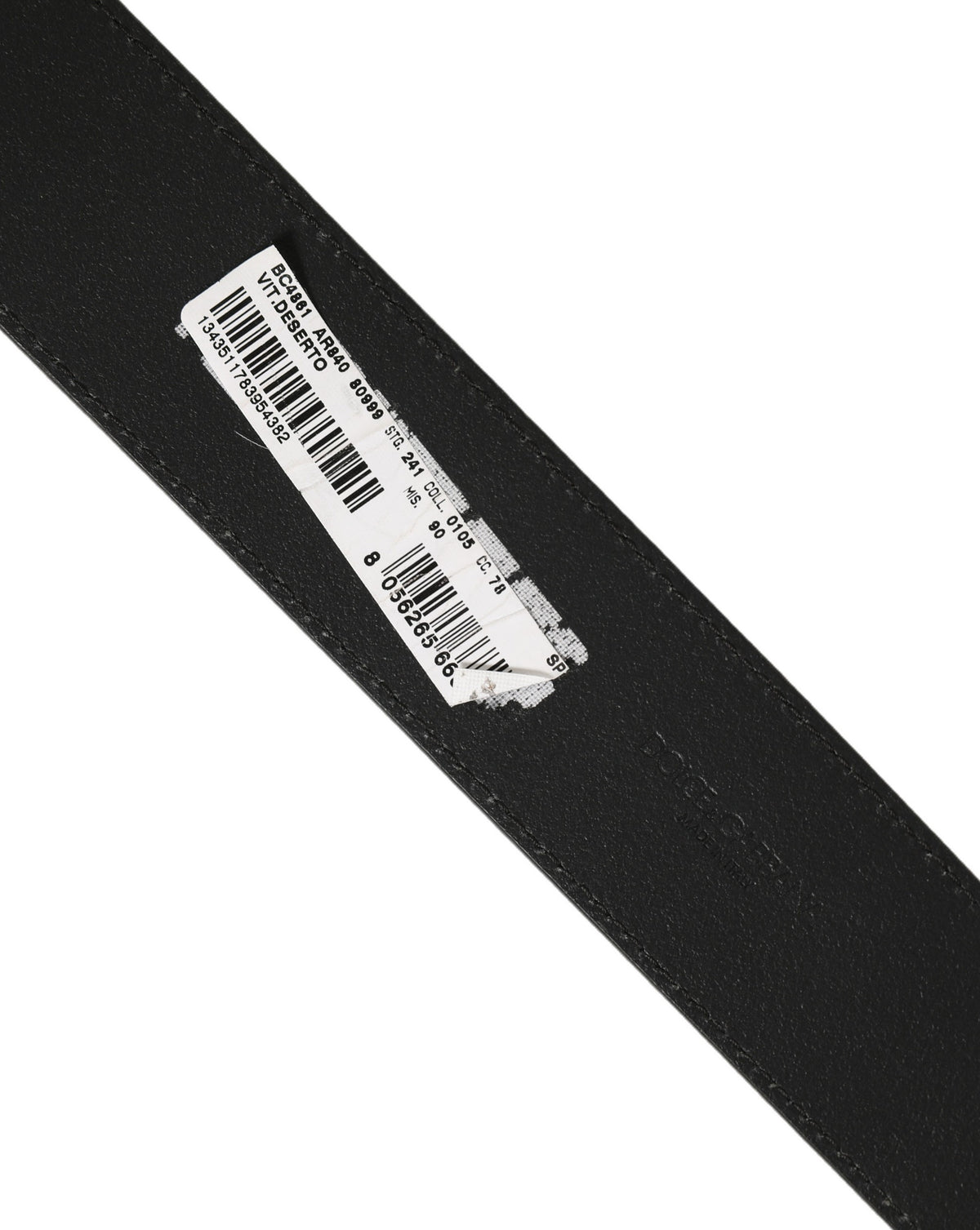 Black Leather Anchor Logo Metal Buckle Belt