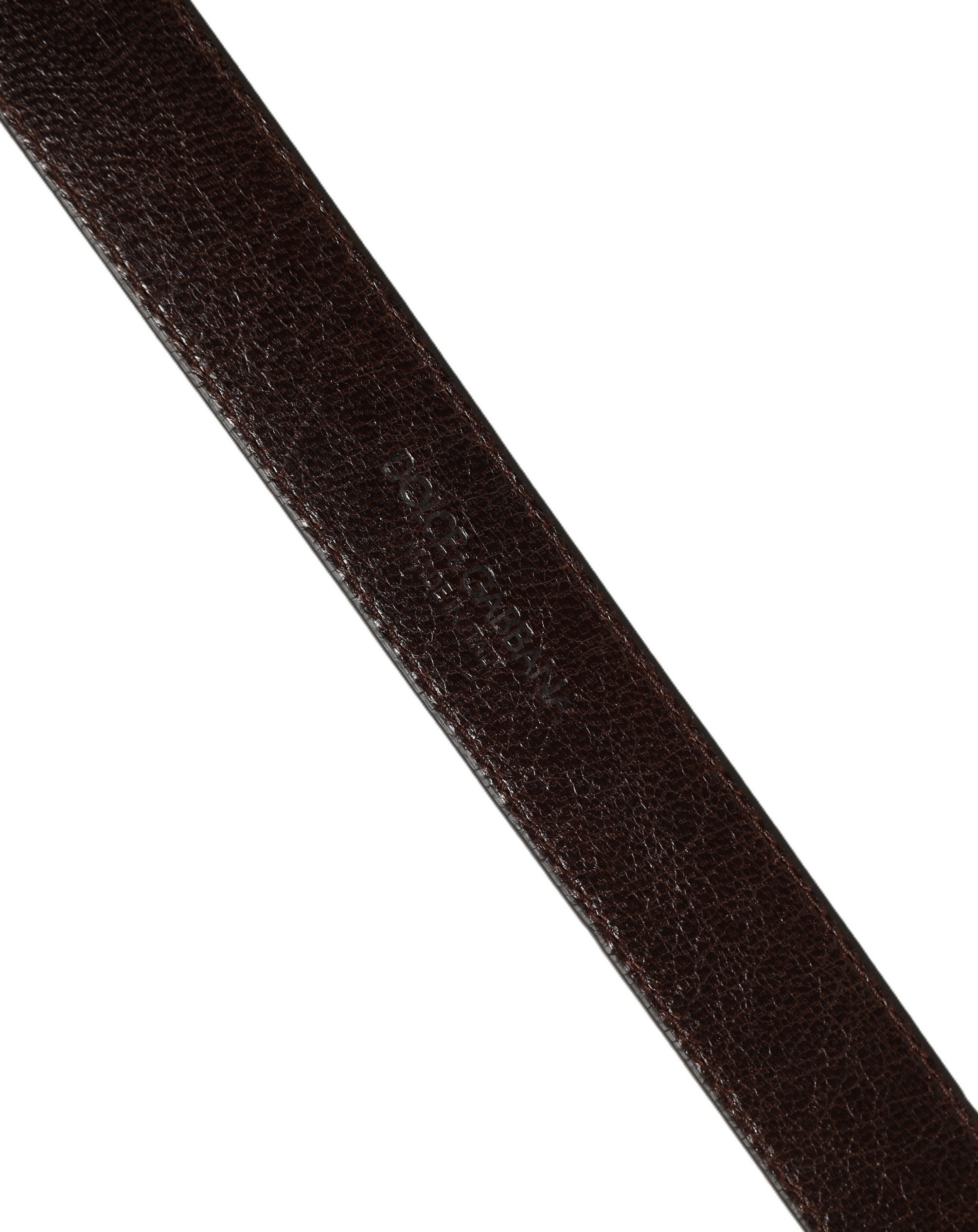 Men Brown Leather Gold Tone Metal Buckle Belt