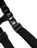 Black Adjustable Silver Metal Clips Suspenders