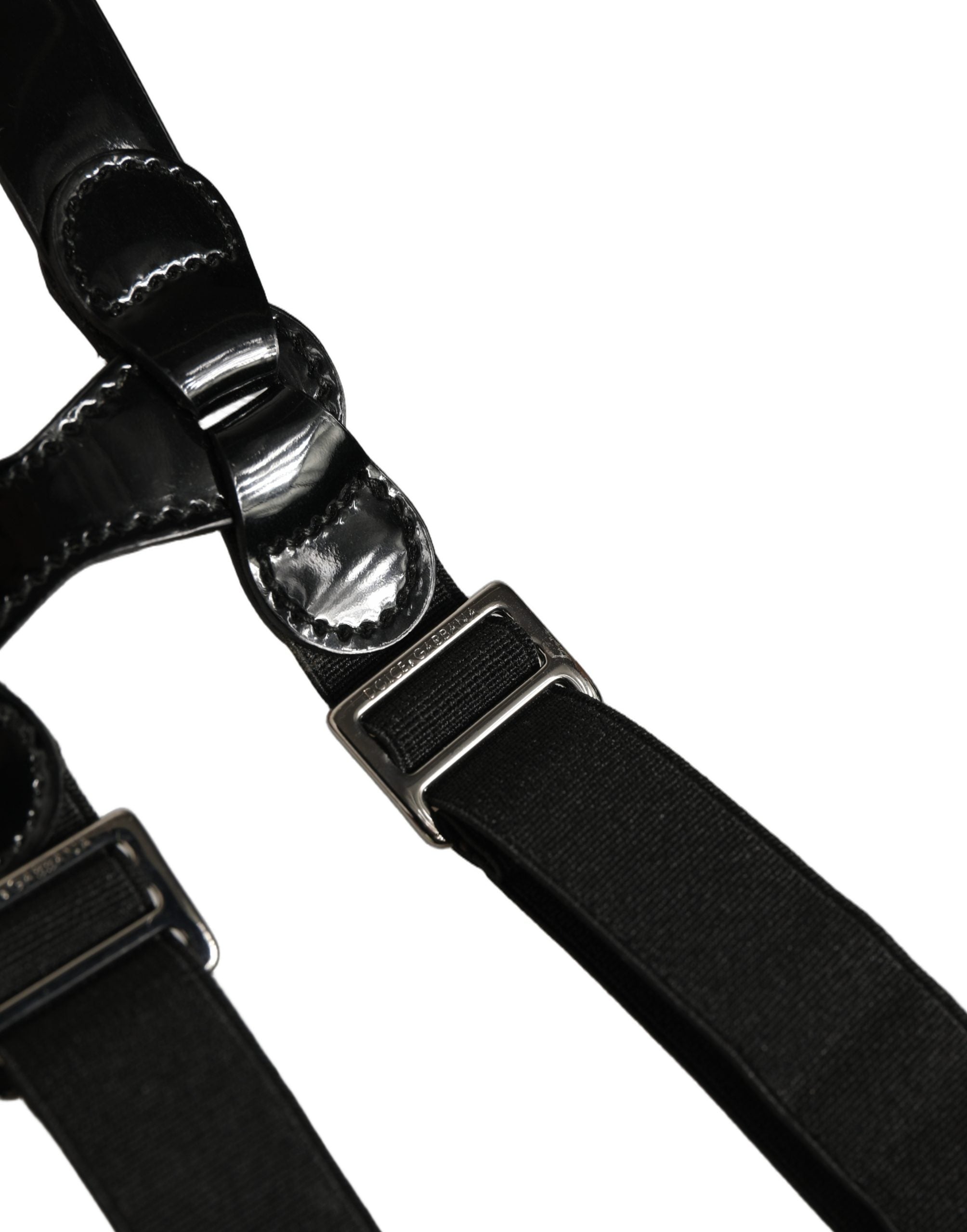 Black Adjustable Silver Metal Clips Suspenders