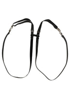 Black Adjustable Silver Metal Clips Suspenders