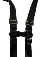 Black Adjustable Silver Metal Clips Suspenders
