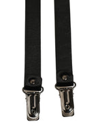 Black Adjustable Silver Metal Clips Suspenders