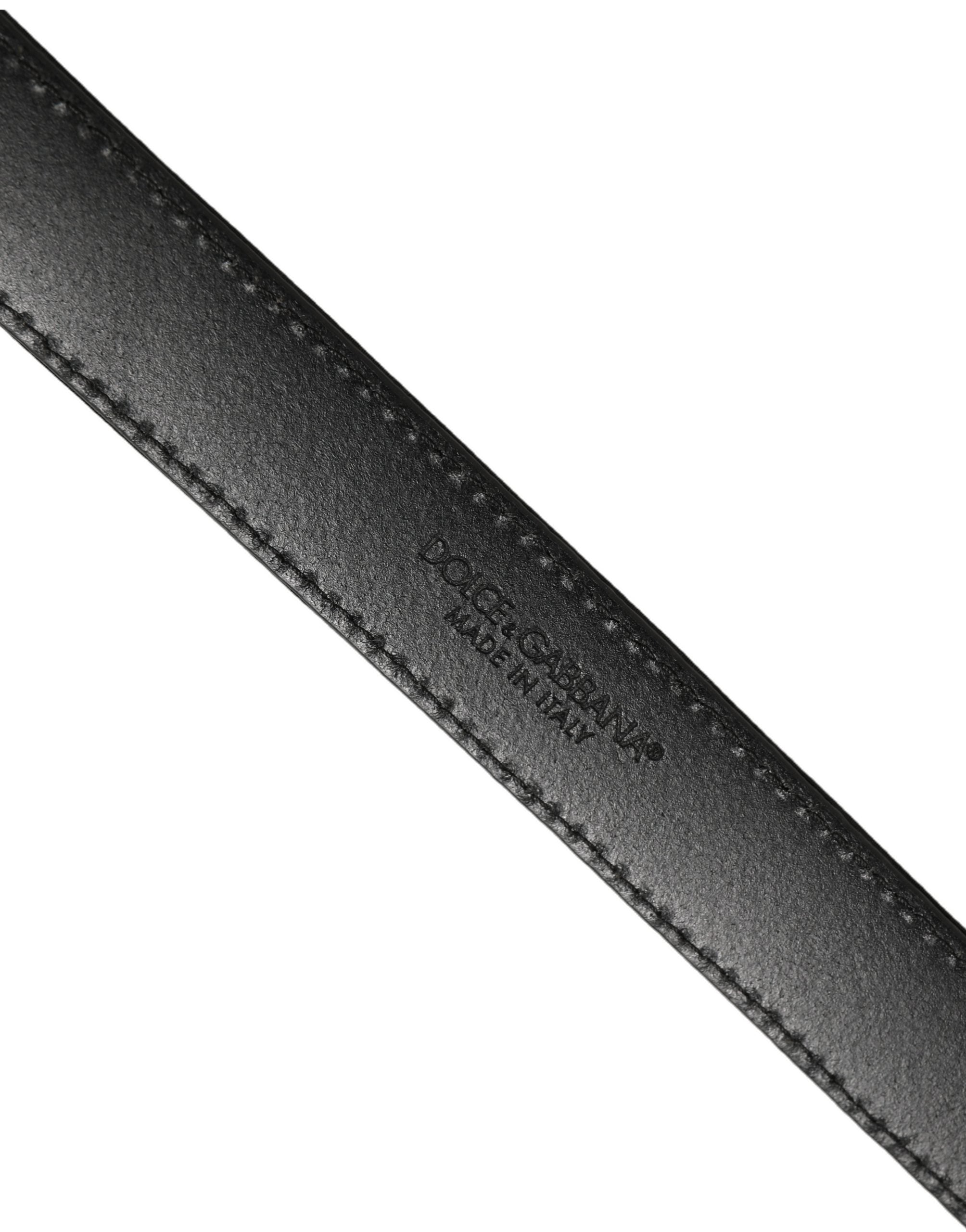 Black Canvas Leather Gold Metal Buckle Belt