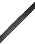 Black Ivory Silver Tone Metal Buckle Belt