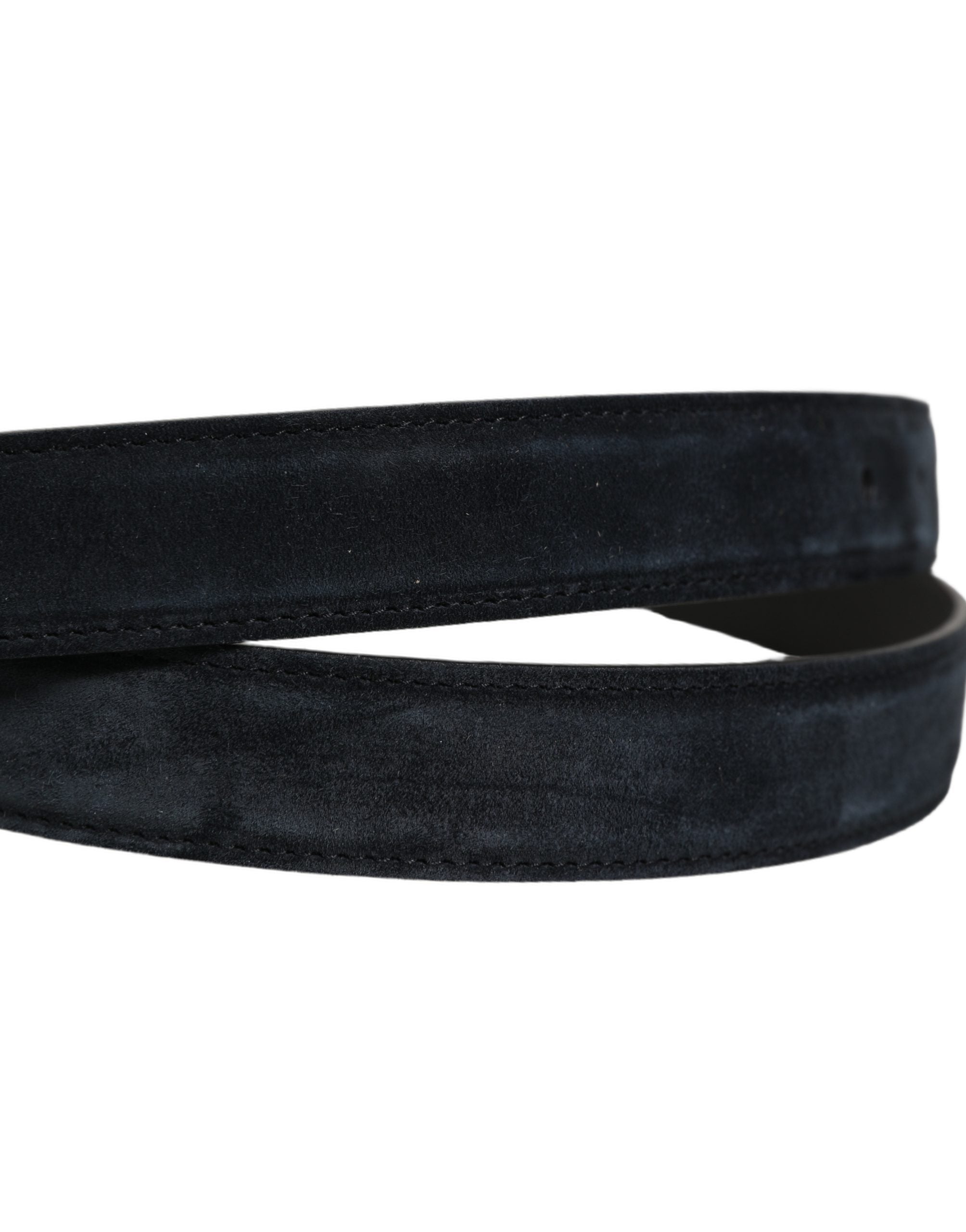 Men Black Leather Gold Tone Metal Buckle Belt