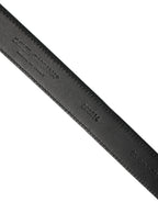 Men Blue Suede Gold Tone Metal Buckle Belt
