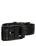 Men Black Nylon Webbing Plastic Buckle Belt