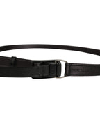 Men Black Nylon Webbing Plastic Buckle Belt