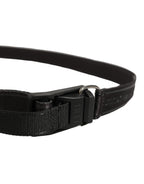 Men Black Nylon Webbing Plastic Buckle Belt