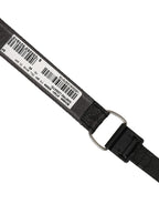 Men Black Nylon Webbing Plastic Buckle Belt