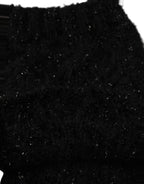 Men Black Cashmere Knitted Neck Warmer Scarf