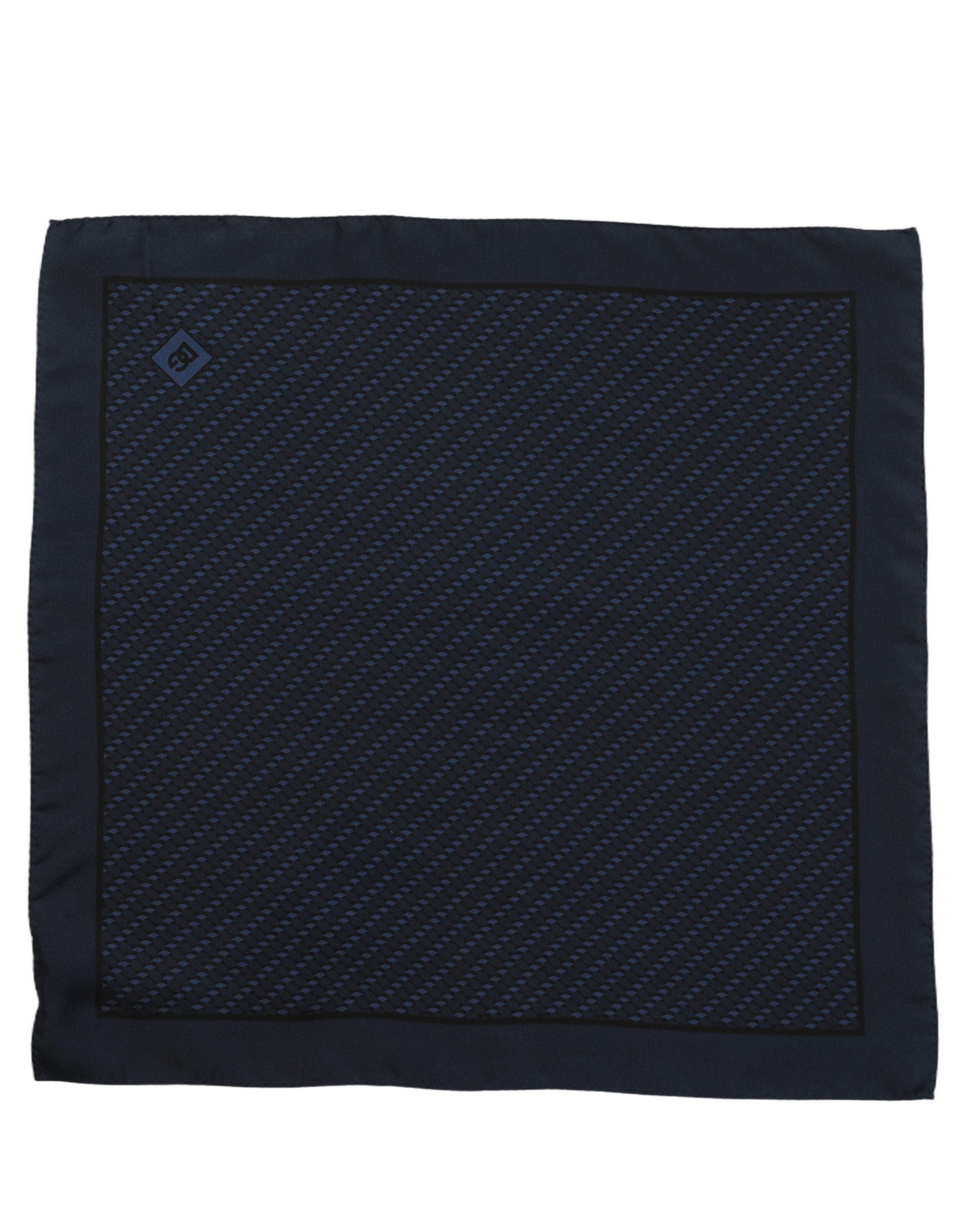 Dark Blue Silk Pocket Square Foulard Scarf