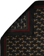 Black Horse Silk Pocket Square Foulard Scarf