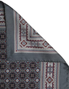 Gray Geometric Pocket Square Foulard Scarf