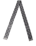 Gray Baroque Silk Fringed Skinny Foulard Scarf