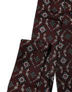 Burgundy Skinny Twilly Fringed Foulard Scarf