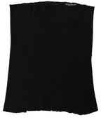 Men Black Viscose Knitted Neck Warmer Scarf