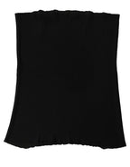 Men Black Viscose Knitted Neck Warmer Scarf