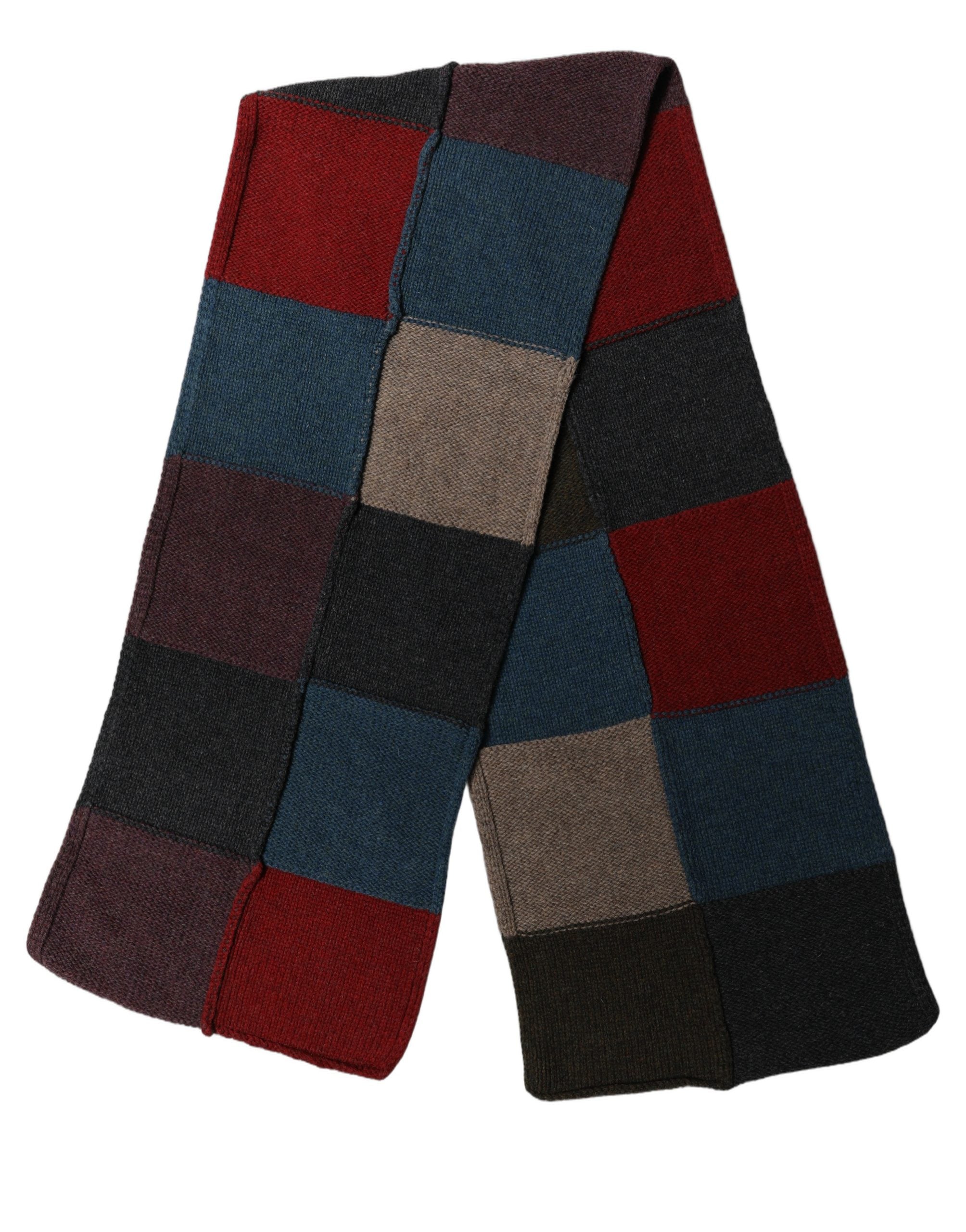 Multicolor Patchwork Knitted Foulard Scarf