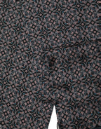 Black Silk Geometric Fringed Neck Shawl Scarf