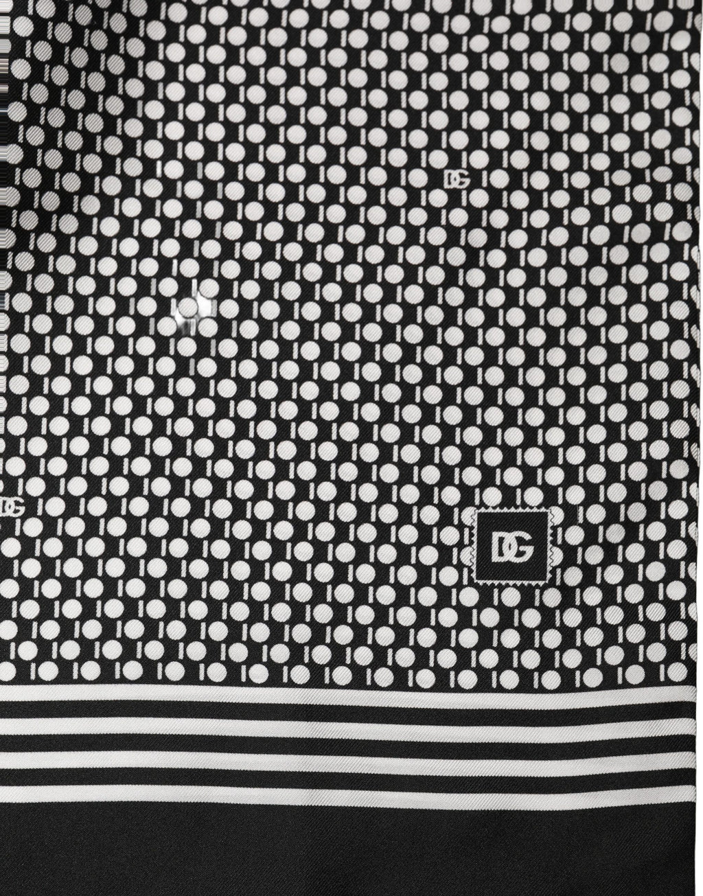 Black White Geometric Silk Neck Shawl Scarf