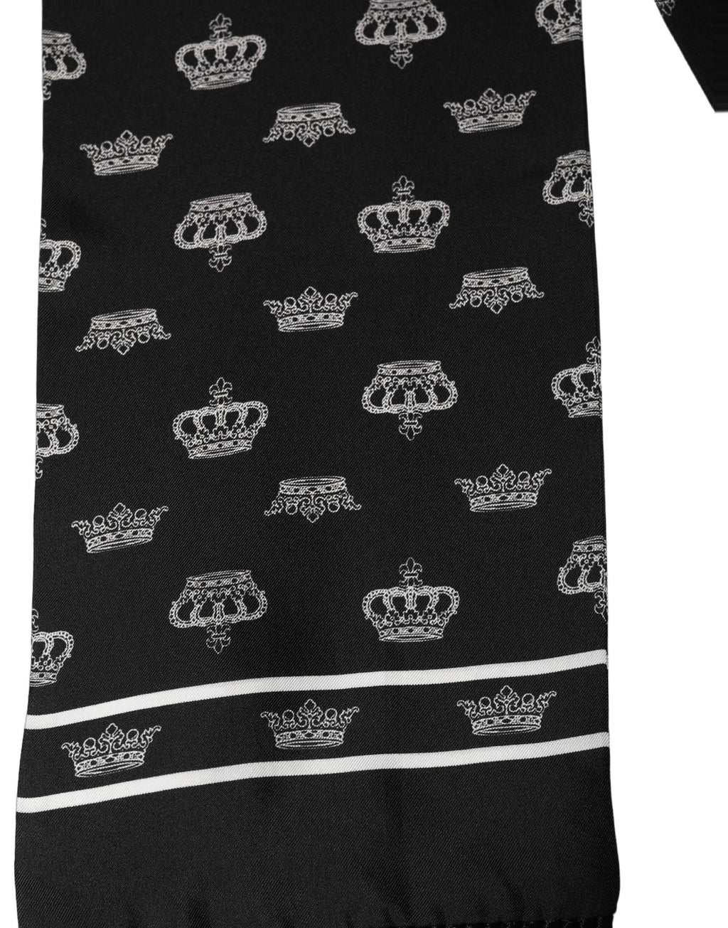 Black Silk Crown Fringed Neck Shawl Scarf