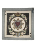 Men Multicolor King of Hearts Square Foulard Scarf