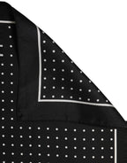 Black Polka Dot Pocket Square Foulard Scarf