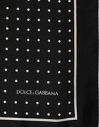 Black Polka Dot Pocket Square Foulard Scarf