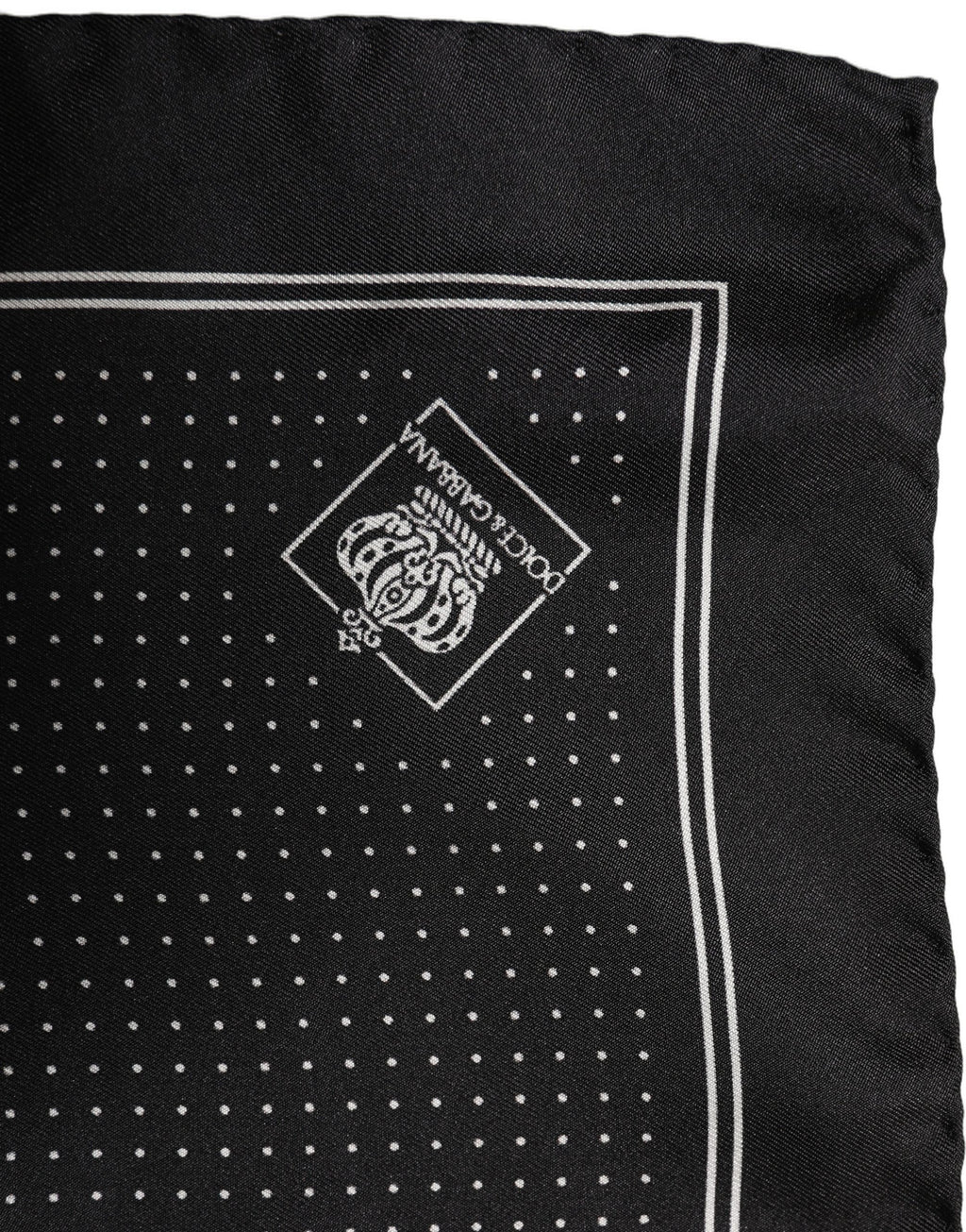 Black Polka Dot Pocket Square Foulard Scarf