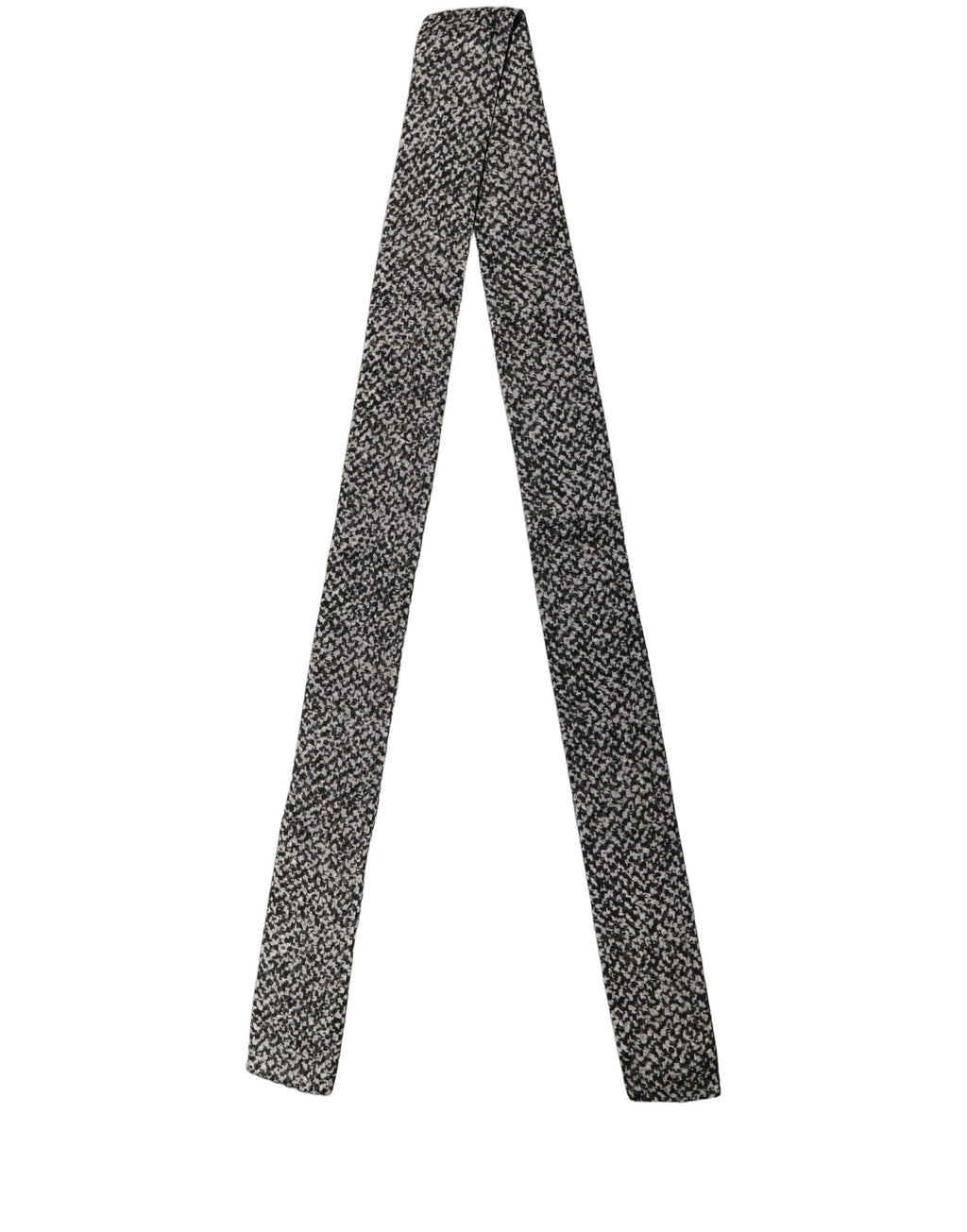 Black White Herringbone Tweed Shawl Scarf