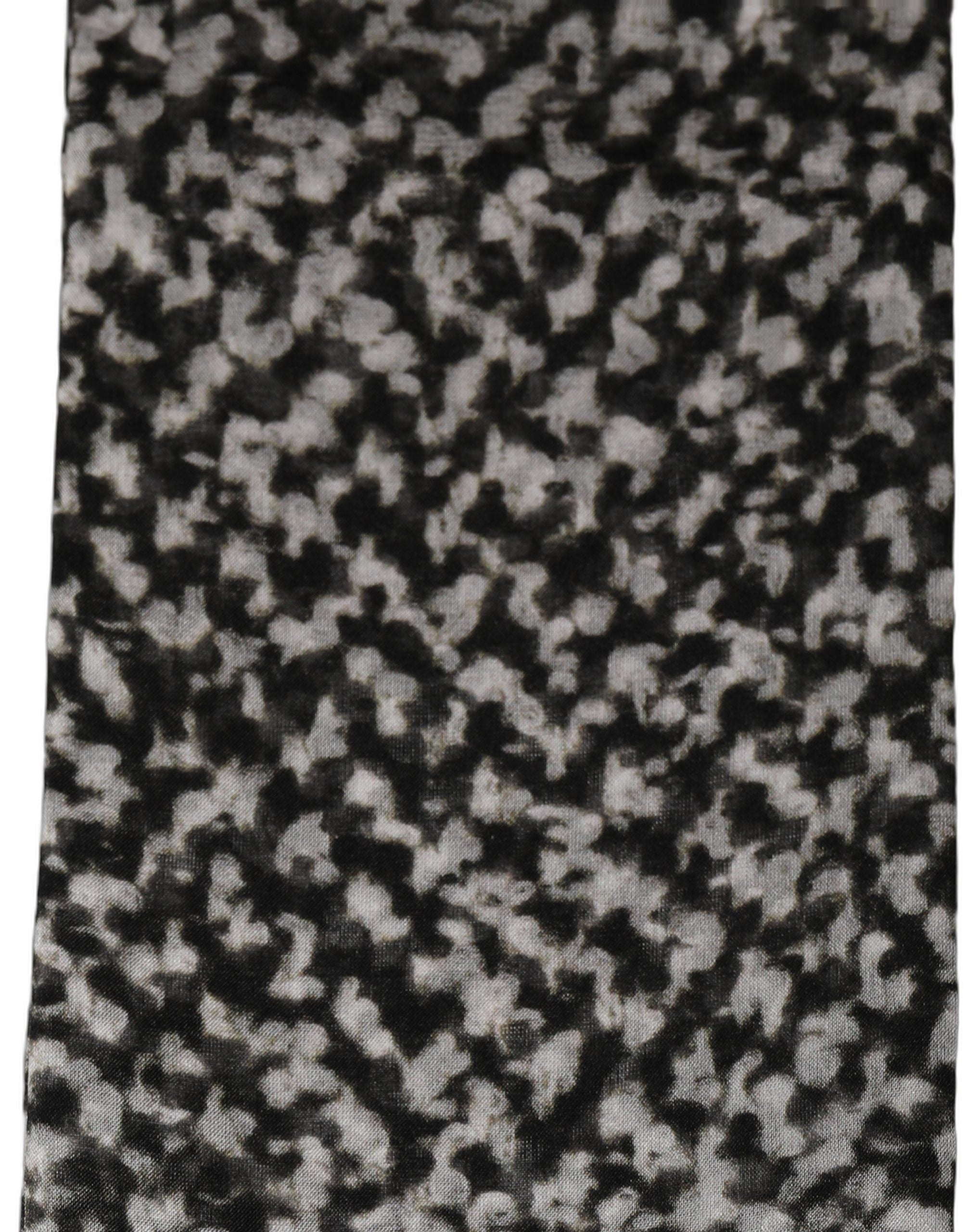 Black White Herringbone Tweed Shawl Scarf