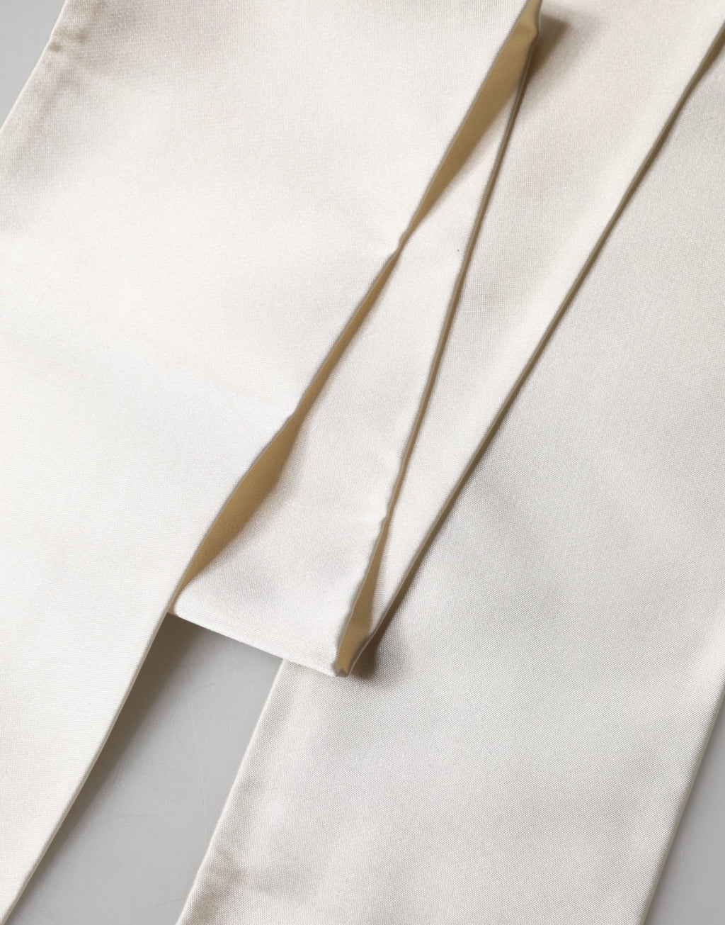 Men White Satin Silk Fringed Lace Stole Scarf