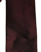 Burgundy Silk Dotted Fringed Neck Shawl Scarf
